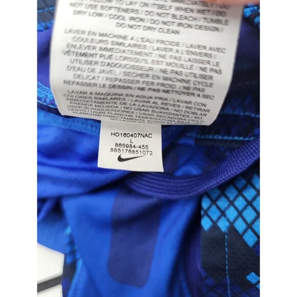 NIKE Dri-Fit Elite Boys SZ LG Blue Print Athletic Basketball Shorts - Picture 7 of 7
